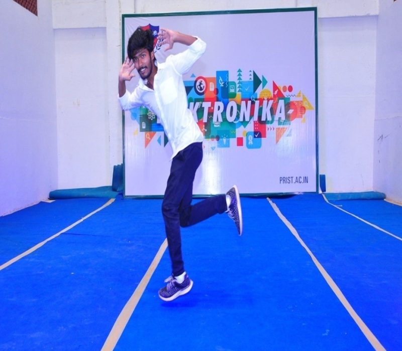 “ The student V. Santhosh has participated in the solo dance.” “ The student V. Santhosh has participated in the solo dance.”